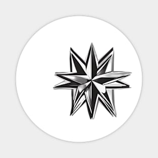 Sleek Monochrome Starburst Design No. 510 Magnet